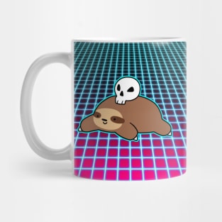 Skull Sloth Vaporwave Mug